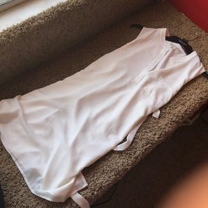 White dress with built in slip for coverage!